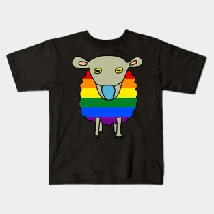 Anti-Mask Mask-Wearing Sheep LGBT Pride Kids T-Shirt